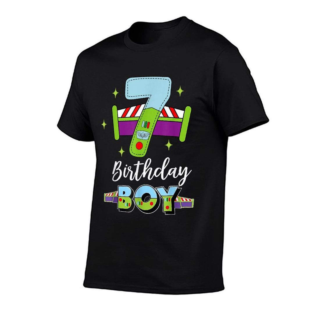 7th Birthday Party Toy Theme Boys Girls 7 Year Old Bday  Tagless Design T-Shirt