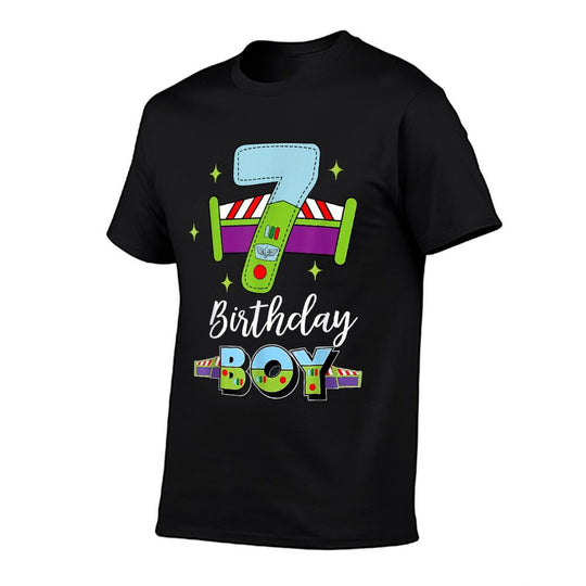 7th Birthday Party Toy Theme Boys Girls 7 Year Old Bday  Tagless Design T-Shirt