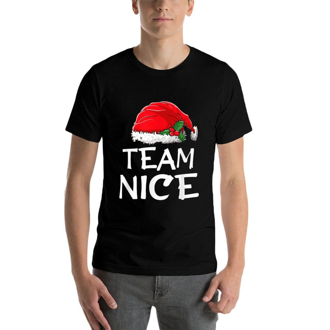 Team Nice Funny Christmas Pajamas Santa Claus Men Women Top  Vintage-inspired T-Shirt