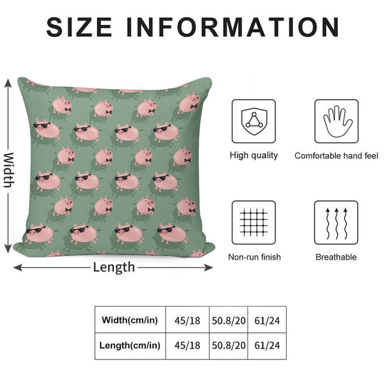 Pigs on Green Soft Style Accent Throw Pillow