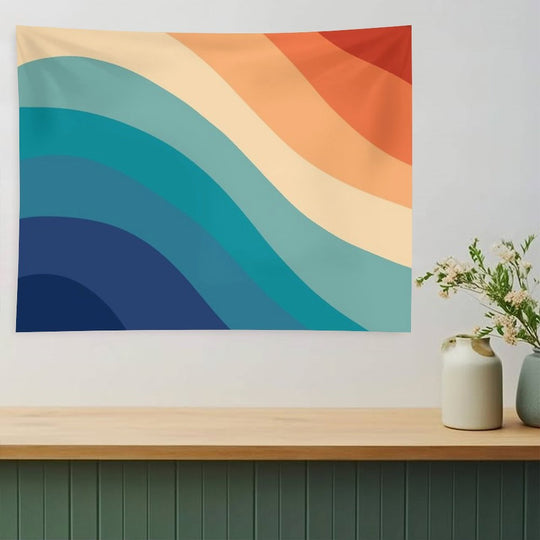 Retro Summer Wave #1 #minimal #decor #art Tapestry