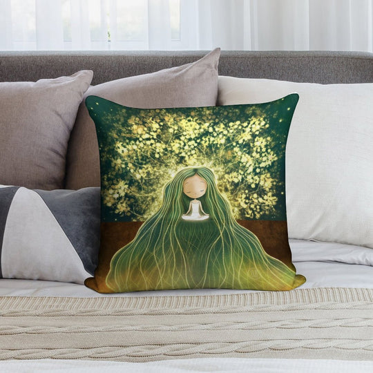 Magical Calm Grounding Yoga And Meditation Art Soft Durable Construction Throw Pillow