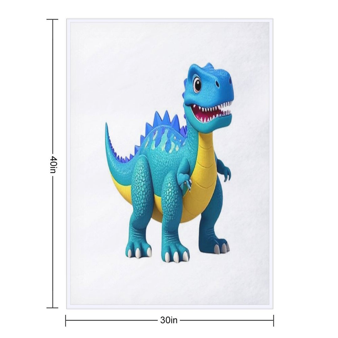 Smiling Dinosaur Cartoon Character Sustainable Throw Blanket