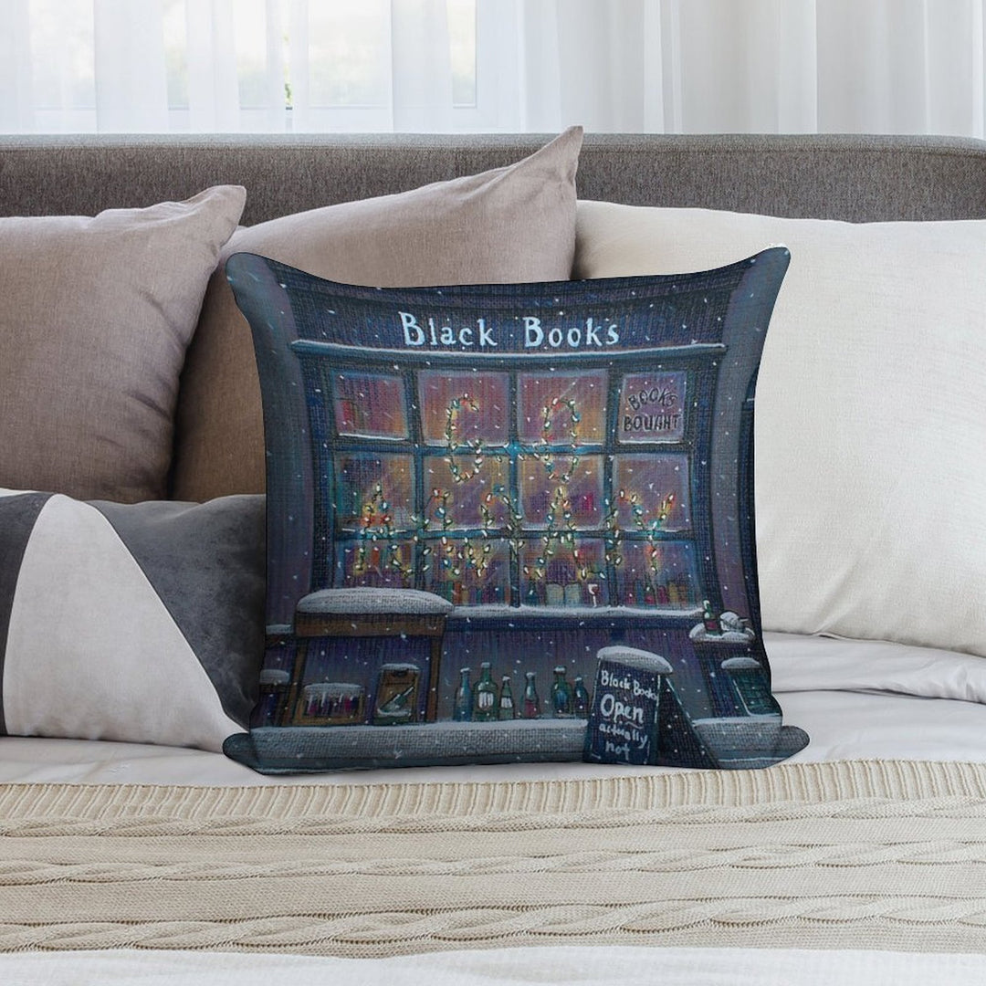 Black Books Christmas Soft Washable Throw Pillow