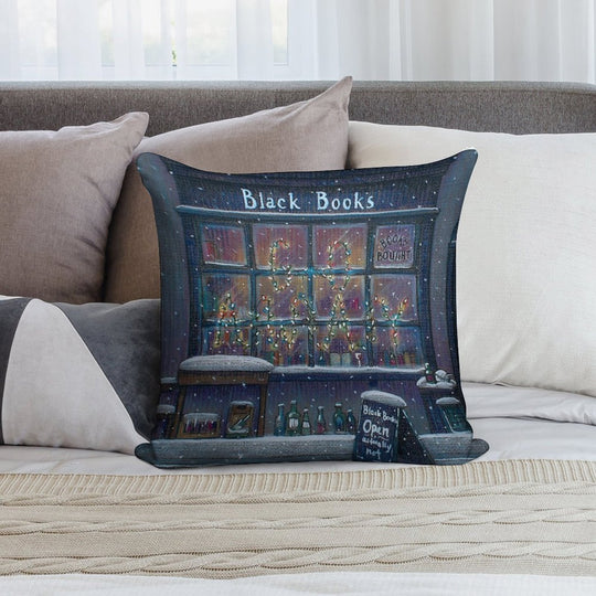 Black Books Christmas Soft Washable Throw Pillow