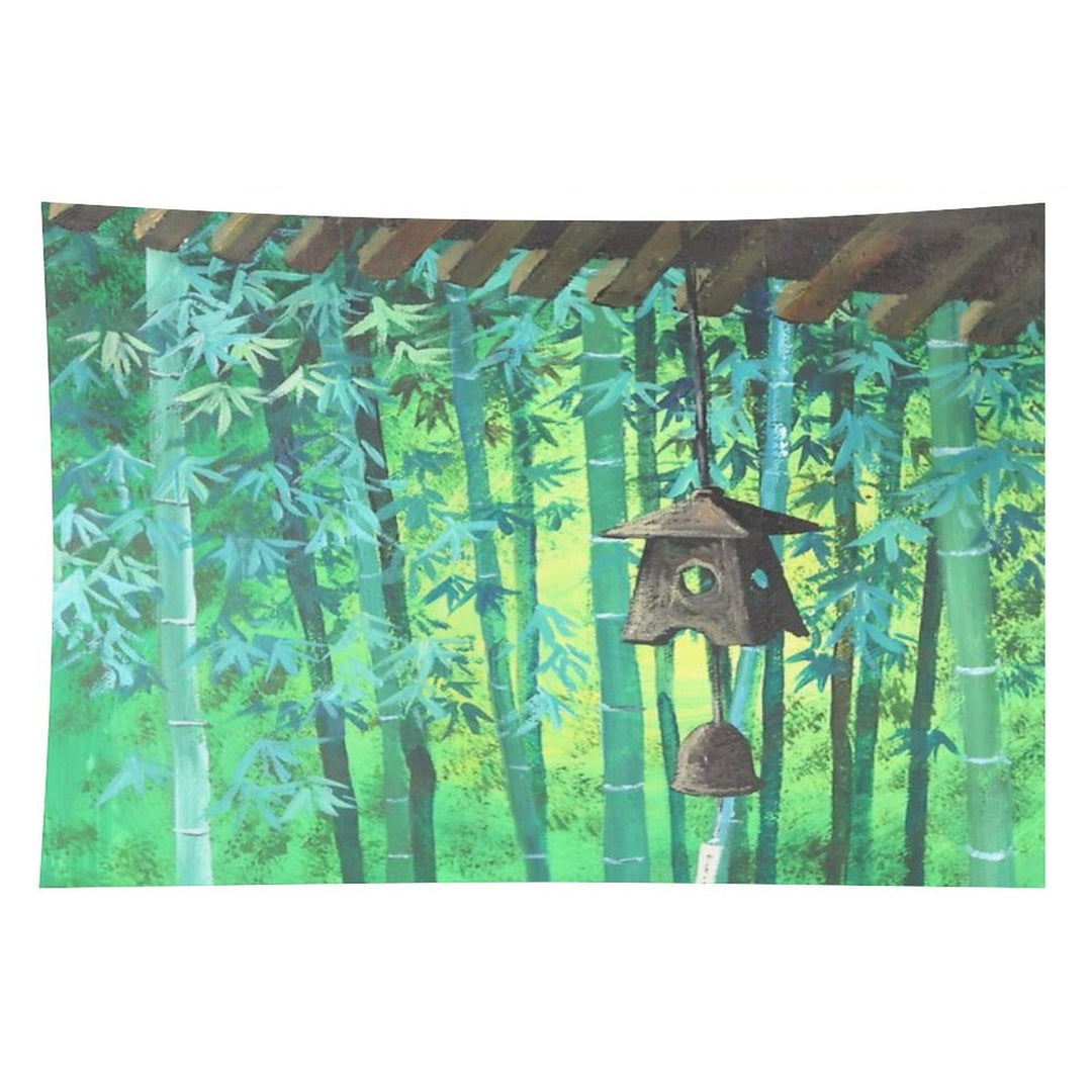 Summer Meditation Zen Japanese Garden Wind Chimes Bamboo Tapestry