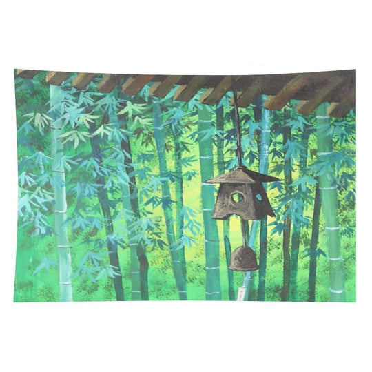 Summer Meditation Zen Japanese Garden Wind Chimes Bamboo Tapestry