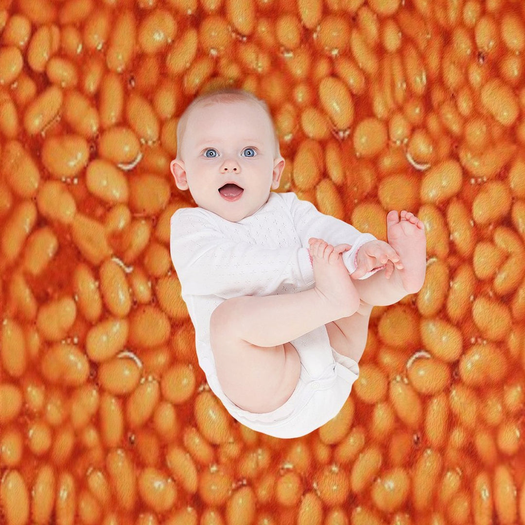 Baked Beans In Things Pattern Wrinkle-free Throw Blanket