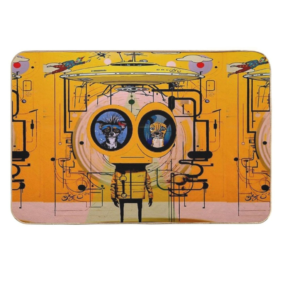 Alien with Chihuahua Eyes  Eco-Friendly Bath Mat