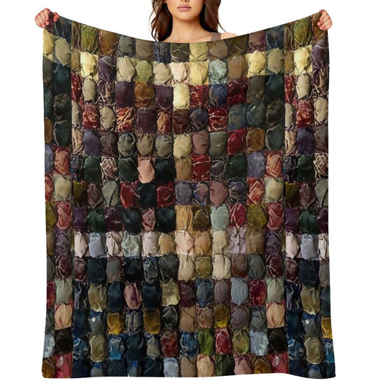 Great Grandmother's Velvet Quilt Multi-functional Throw Blanket