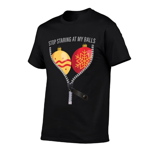 Stop Staring At My Christmas Balls Meme Holiday Funny Xmas  Moisture-wicking T-Shirt