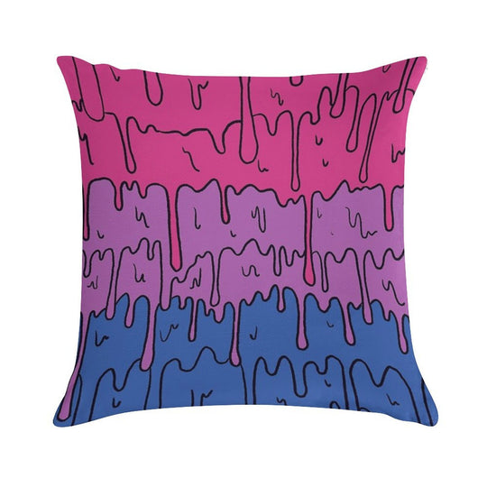 Pastel Kawaii Melting Bisexual Pride LGBTQ Design Soft Skin-Friendly Throw Pillow