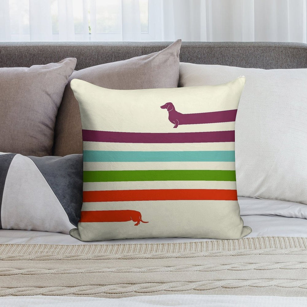 (Very) Long Dachshund Soft High-Density Material Throw Pillow