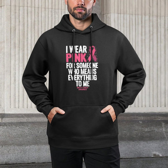 Breast Cancer Awarenesss for Family Breast Cancer Kangaroo Pocket Hoodie