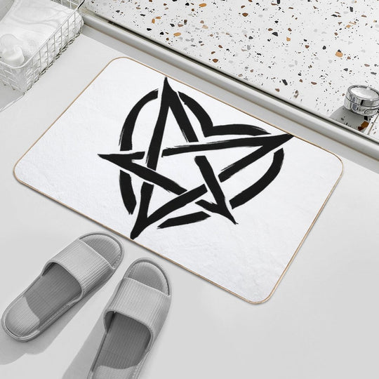 Black Gothic Heart  Pet-Safe Bath Mat