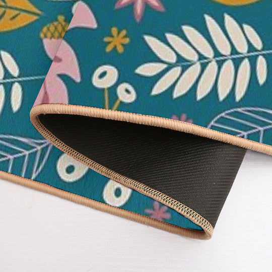 Fall Foliage in Gold + Blue  Multi-Purpose Bath Mat