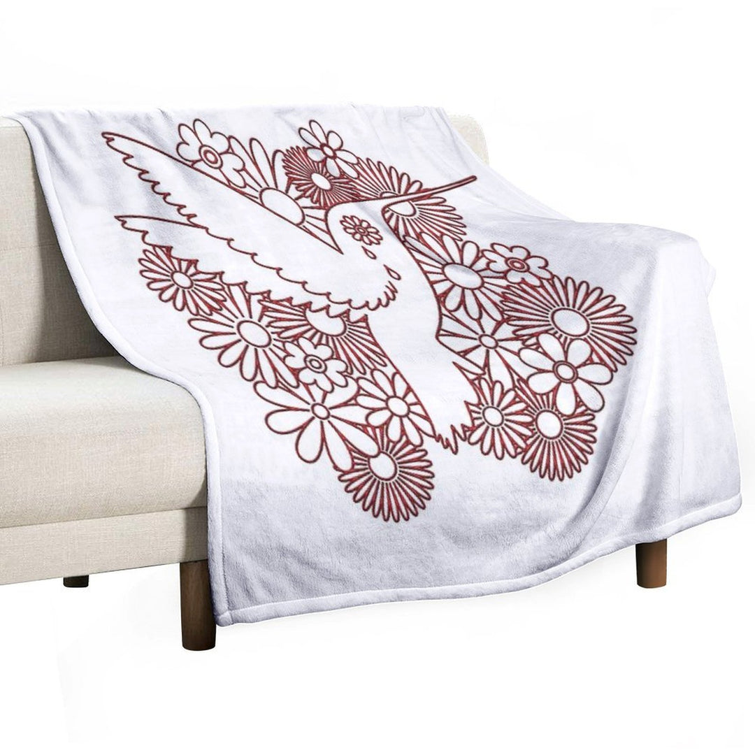 Picaflor Red Flowers Day of Dead Picaflor Clothing Shrink-resistant Throw Blanket