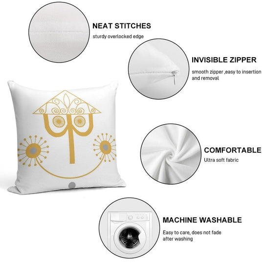 Small World Clock Soft Warmth Comfort Throw Pillow