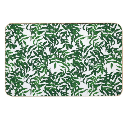 Hickory Haven - White & Green  Multi-Purpose Bath Mat