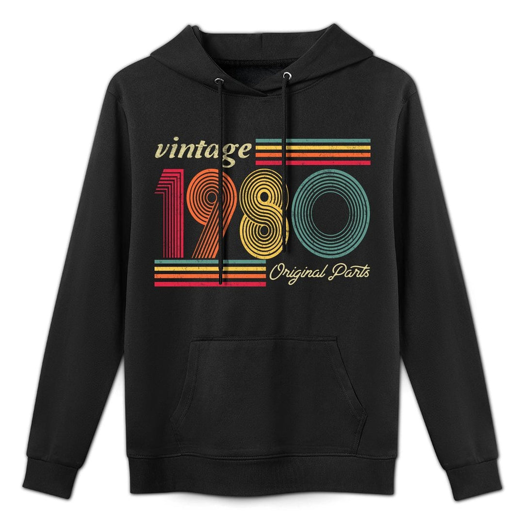 1980 40th Birthday Gift Vintage Retro Men Women 40 Years Old Versatile Streetwear Hoodie