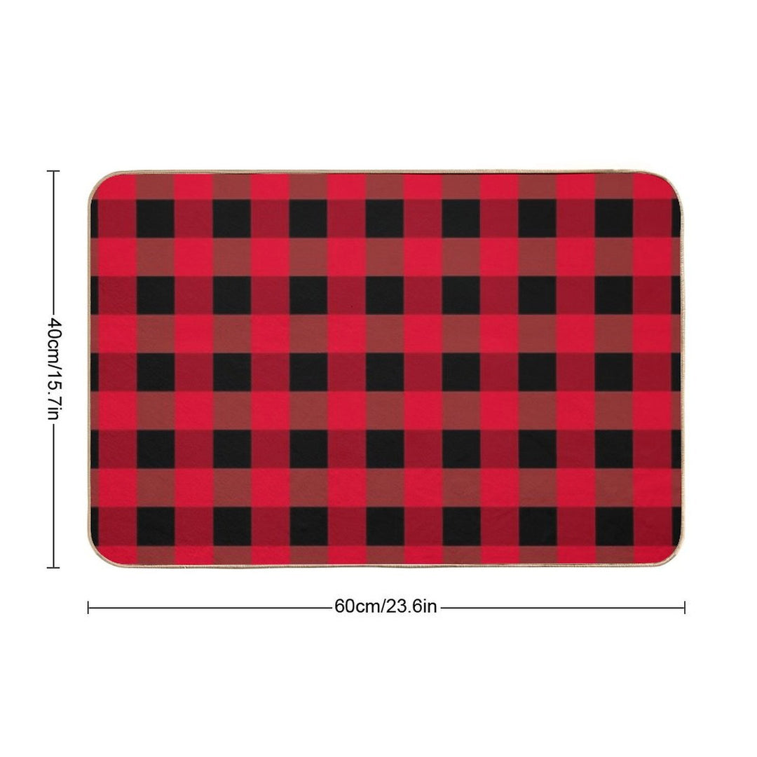 Buffalo Plaid Red And Black Checkered Pattern, Classic Lumberjack Design  Eco-Friendly Bath Mat