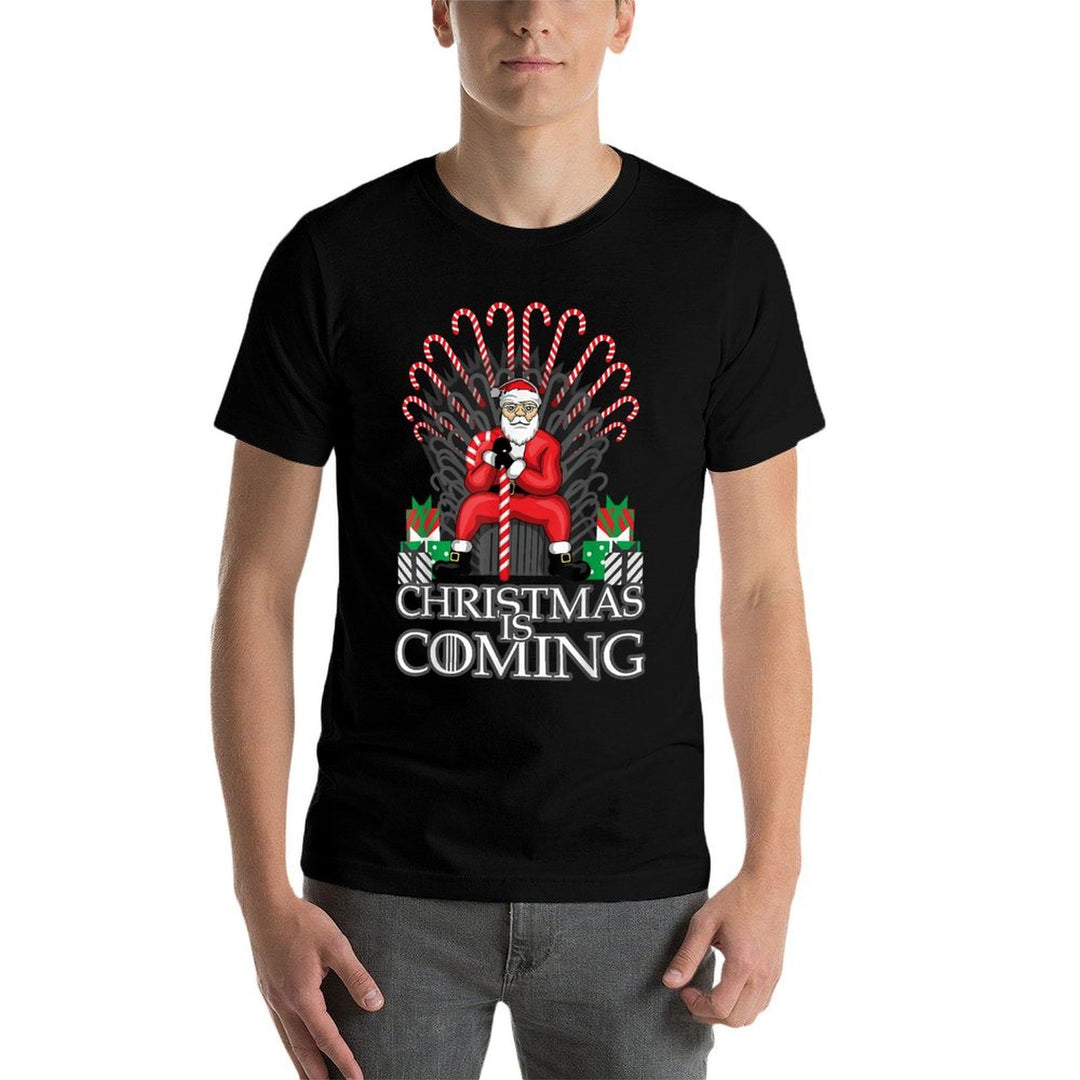 Christmas Is Coming Xmas Santa Claus  Oversized Silhouette T-Shirt