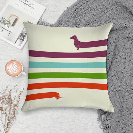 (Very) Long Dachshund Soft High-Density Material Throw Pillow