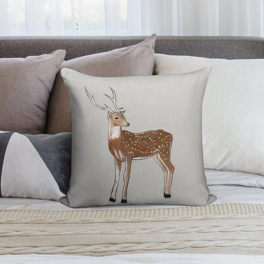 Nursery Art - Deer That Turns Wishes Soft Durable Construction Throw Pillow