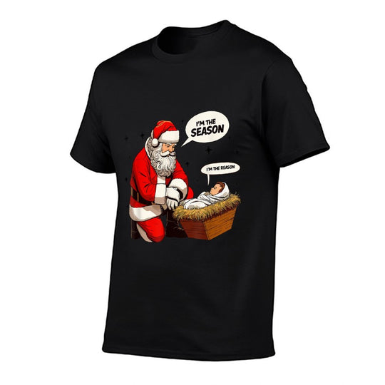 Christmas Jesus Is The Reason For The Season Christian Santa  Lightweight T-Shirt