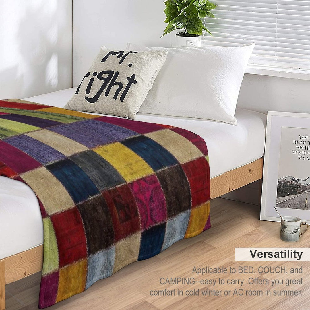 Tradional Oriental Rug Collage Travel-friendly Throw Blanket