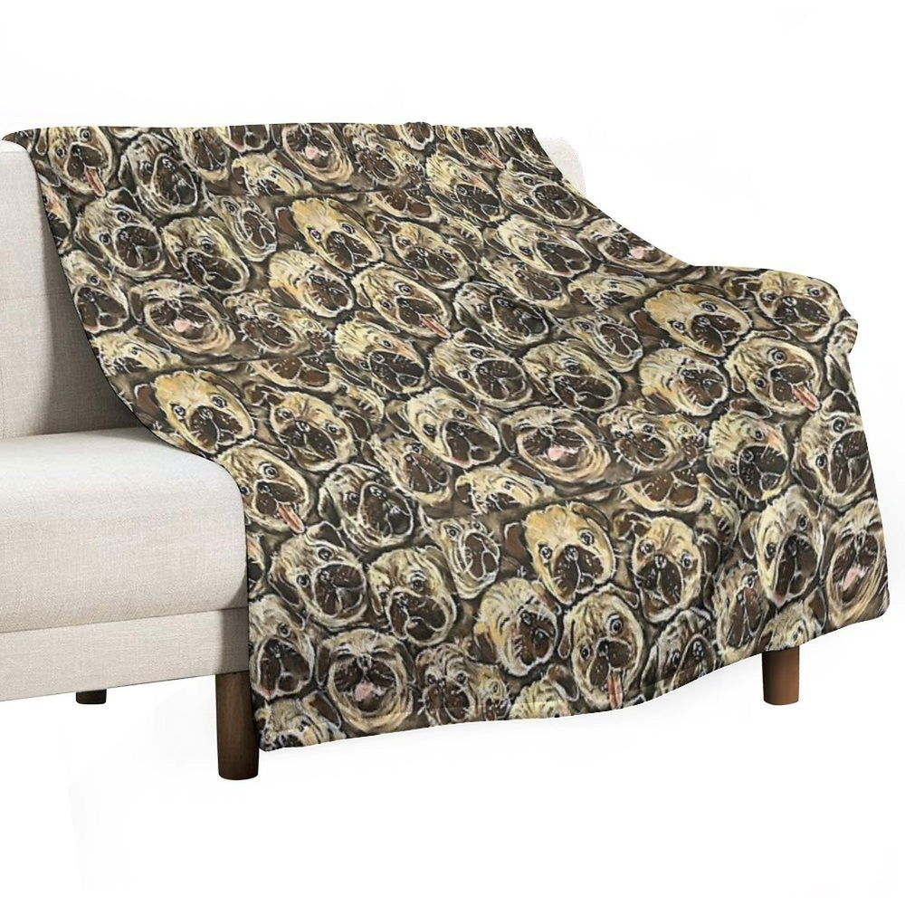 Pile Of Pugs  Pug Dog  Pug Lovers  Pug Mom  Pug Dads  Puppy Pug Sustainable Throw Blanket