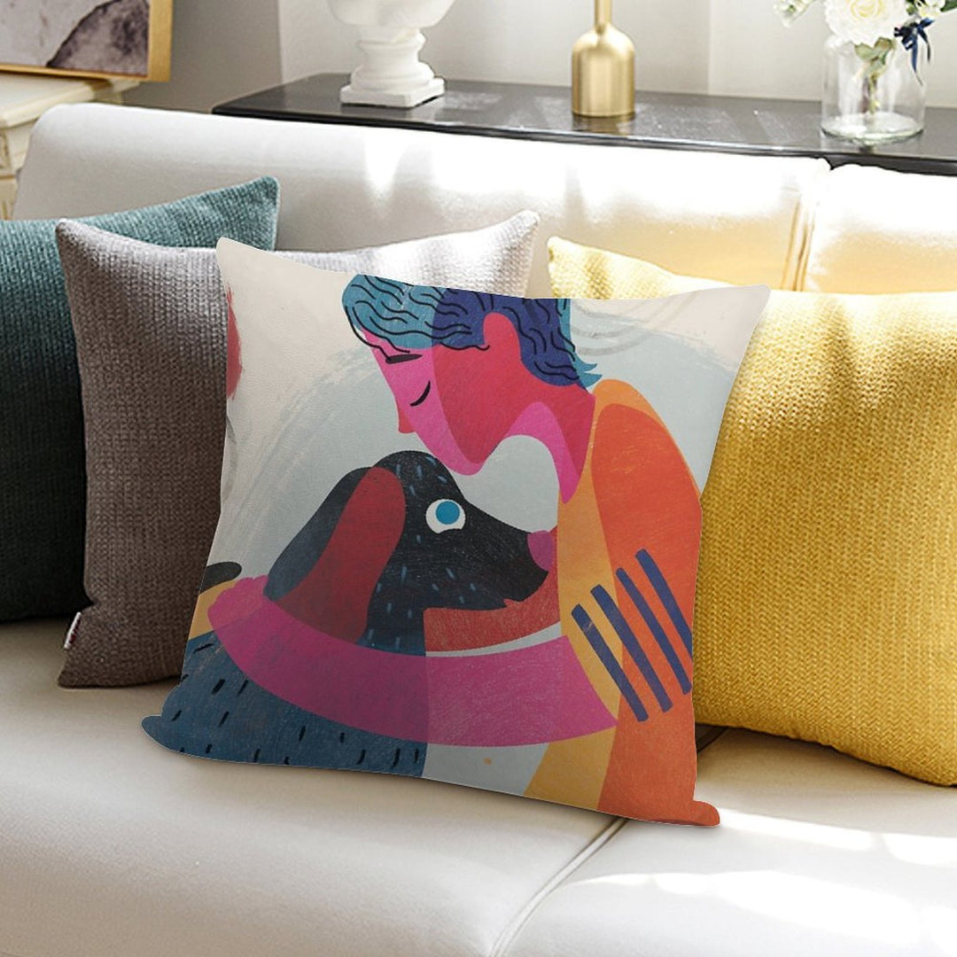 Dogs Love Soft Durable Construction Throw Pillow