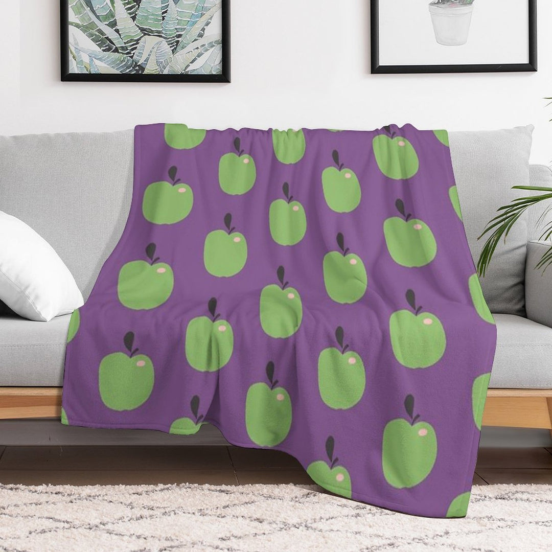 Green Apples  Edible Garden  Abstract Fruit Pattern Anti-pilling Throw Blanket