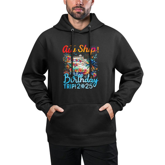 Aw Ship! It's A Birthday Trip Cruise Birthday Vacation 2025 Moisture-Wicking Hoodie