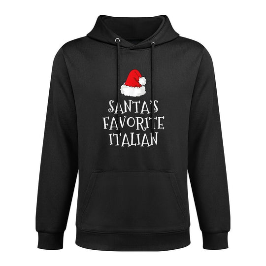 Santas Favorite Italian Christmas Hat Funny Xmas Italia Medium-Weight Fabric Hoodie