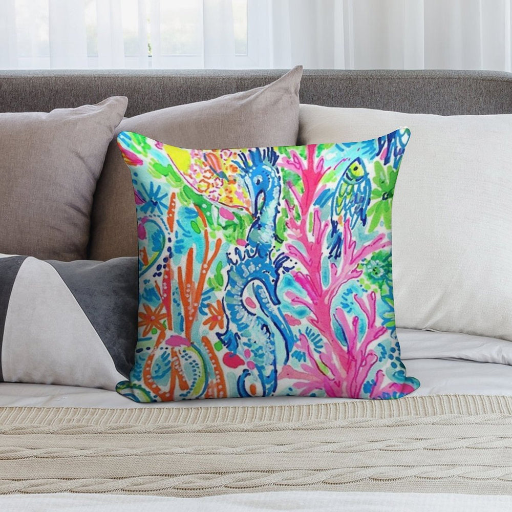 Happy Lily Summer Soft Washable Throw Pillow