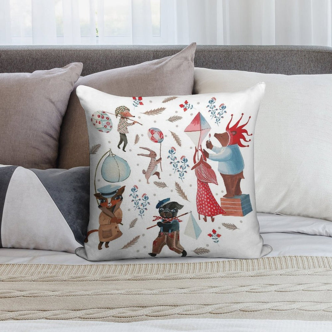 Lantern Parade - Snow Soft Durable Construction Throw Pillow