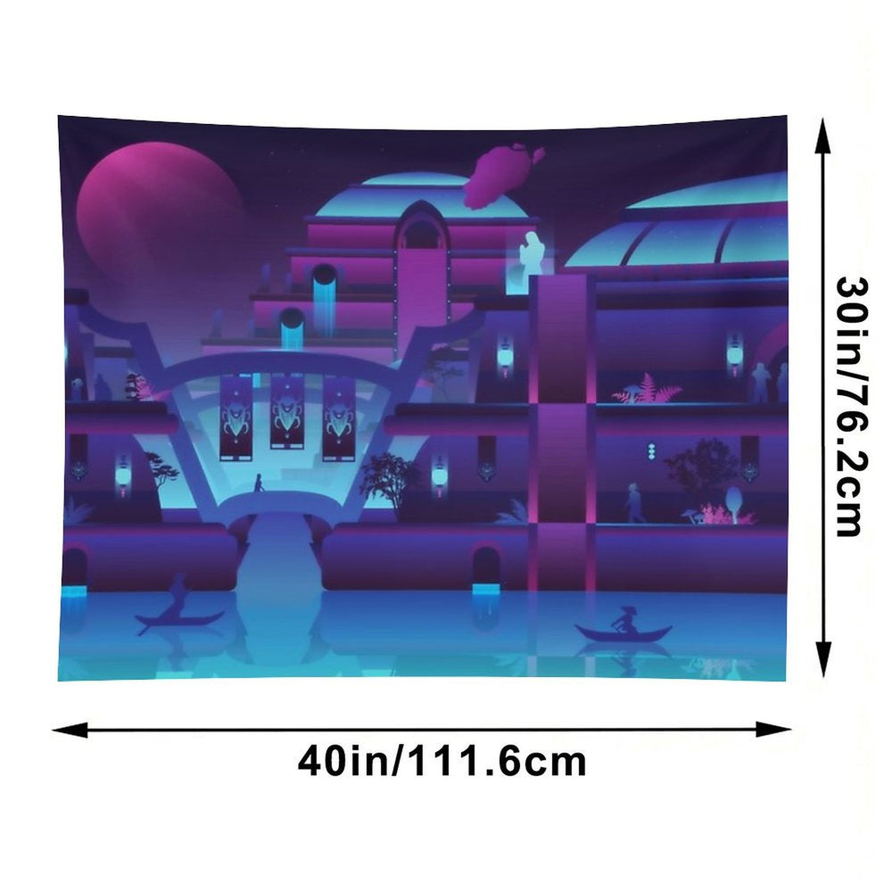 Synthwave Vivec City Tapestry