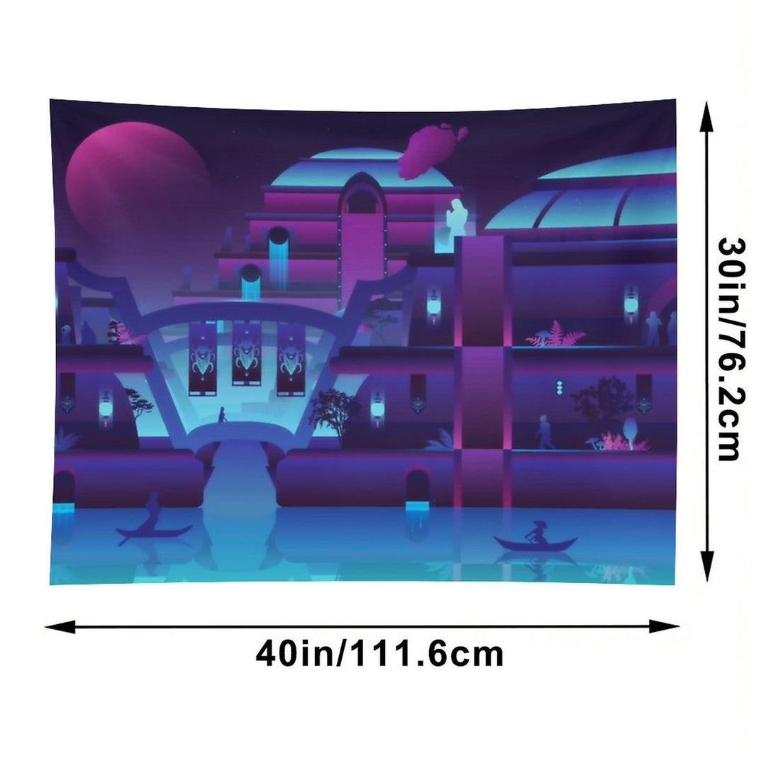 Synthwave Vivec City Tapestry