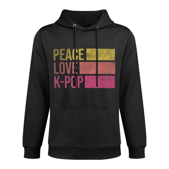 Retro K-Pop Forn Girls Women KPop And Peace Adjustable Hood Hoodie