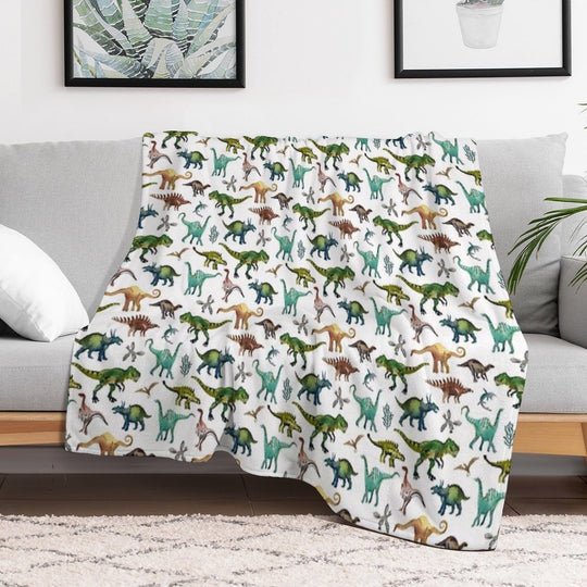 Dino-Mite Dreams for Kids  Trendy Dinosaur Pattern  Unique Gift Idea. Comfort Throw Blanket