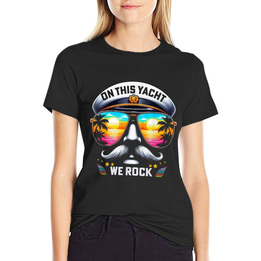 On This Yacht We Rock Funny Yacht Rock Captain  Stretchy T-Shirt