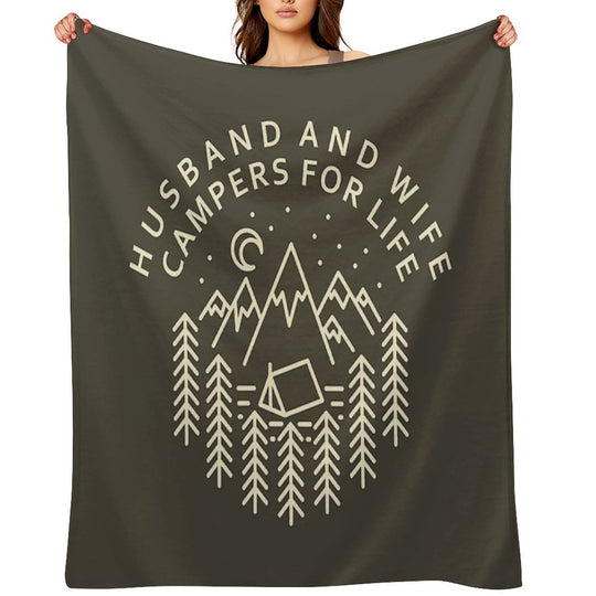 Husband And Wife Campers For Life Quick-dry Throw Blanket