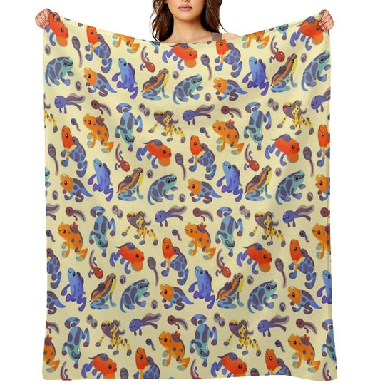 Poison Dart Frogs - Yellow Compact Throw Blanket