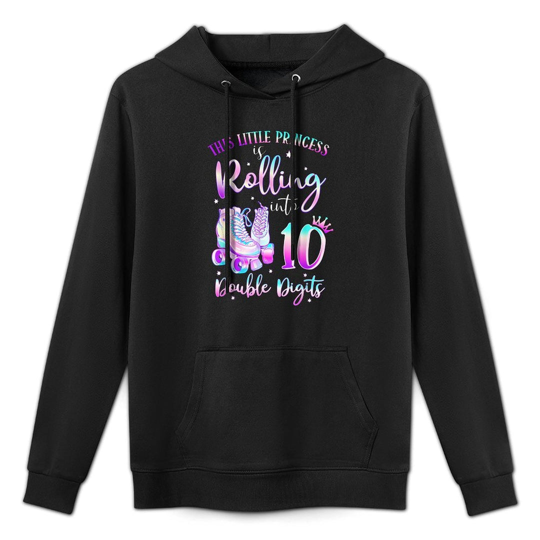 10th Birthday Rolling Into 10 Double Digits Roller Skate Layering Staple Hoodie
