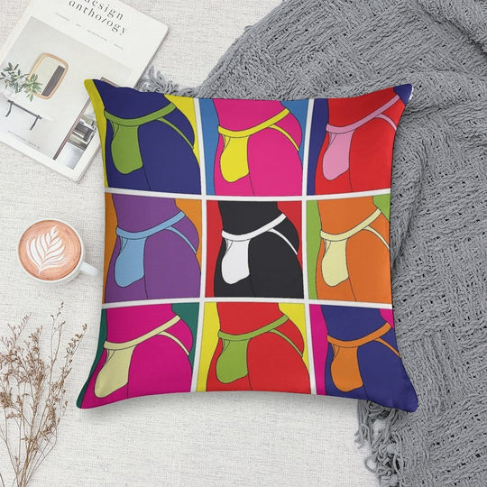 Pop Art Jockstrap Fantasy Nine Soft Easy Maintenance Throw Pillow