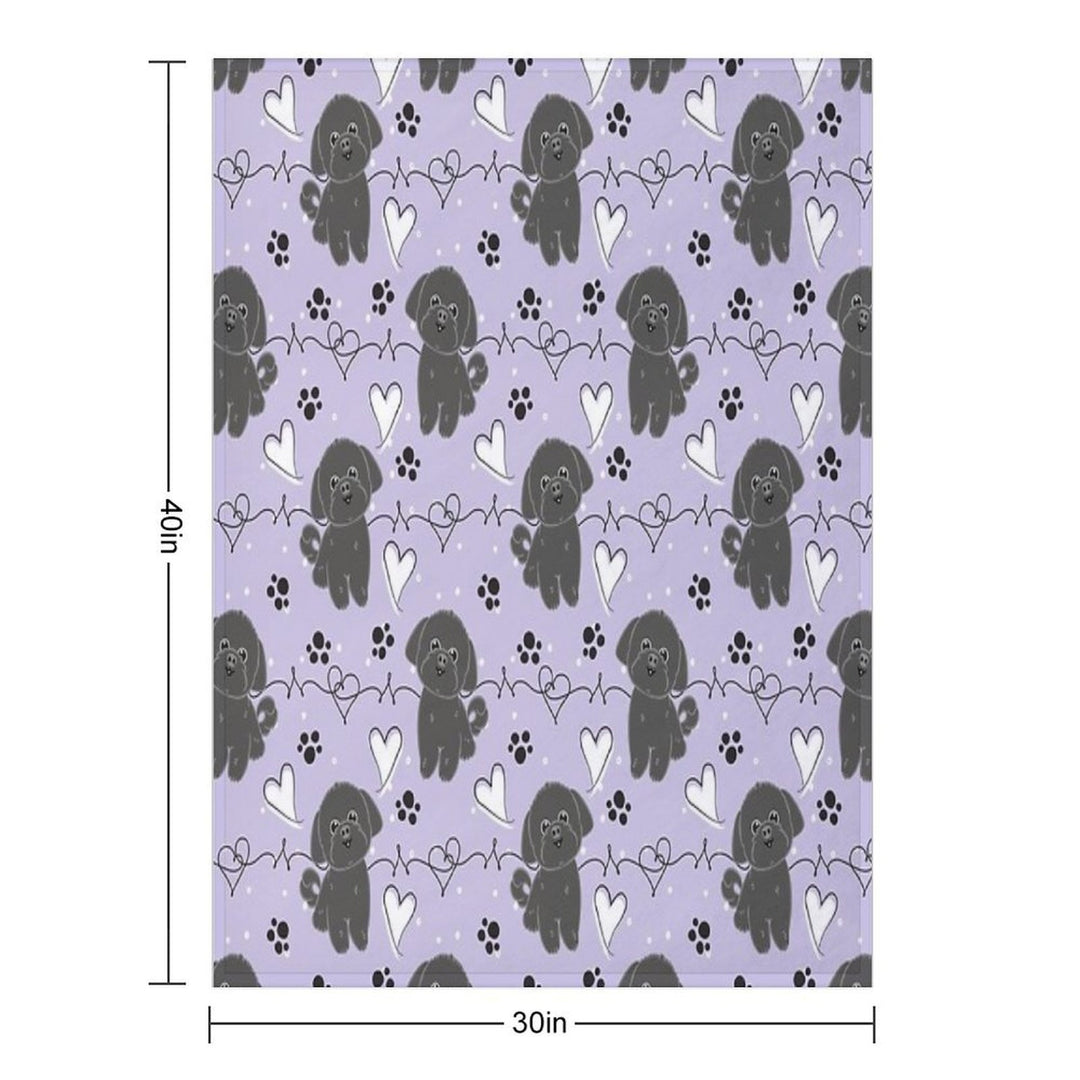 LOVE Black Shih Tzu Eco-conscious Throw Blanket