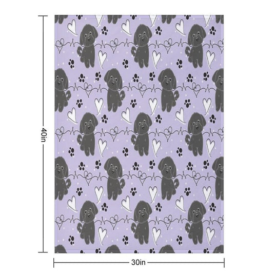 LOVE Black Shih Tzu Eco-conscious Throw Blanket