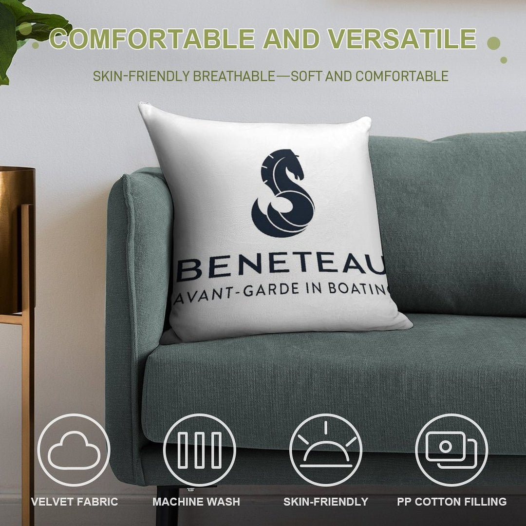 Beneteau Yachts Logo Fishing Boats Soft Ultra-Soft Texture Throw Pillow
