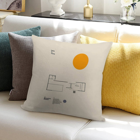 Minimalist Bauhaus Mies Van Der Rohe Barcelona Pavilion Architectural Plan Soft Bedroom Essential Throw Pillow